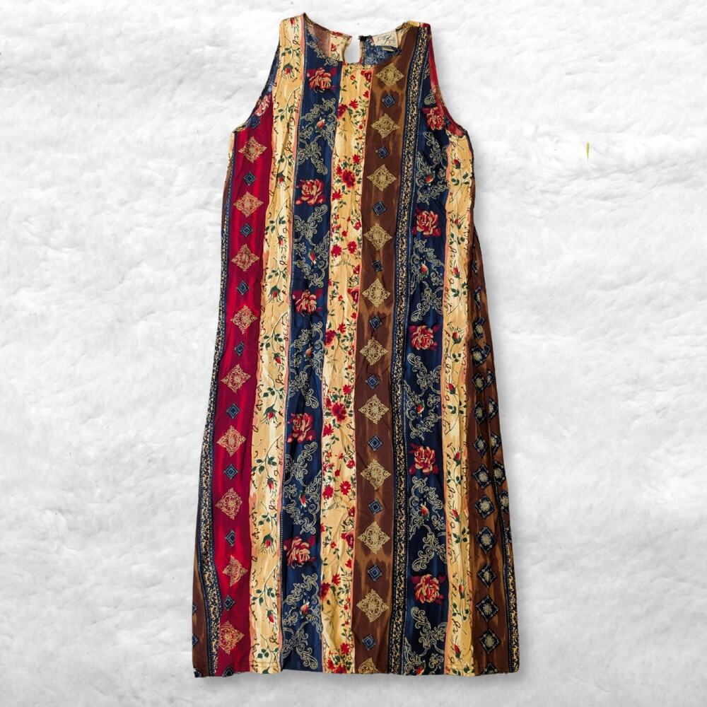 rare vintage 90s forever young patchwork boho maxi dress